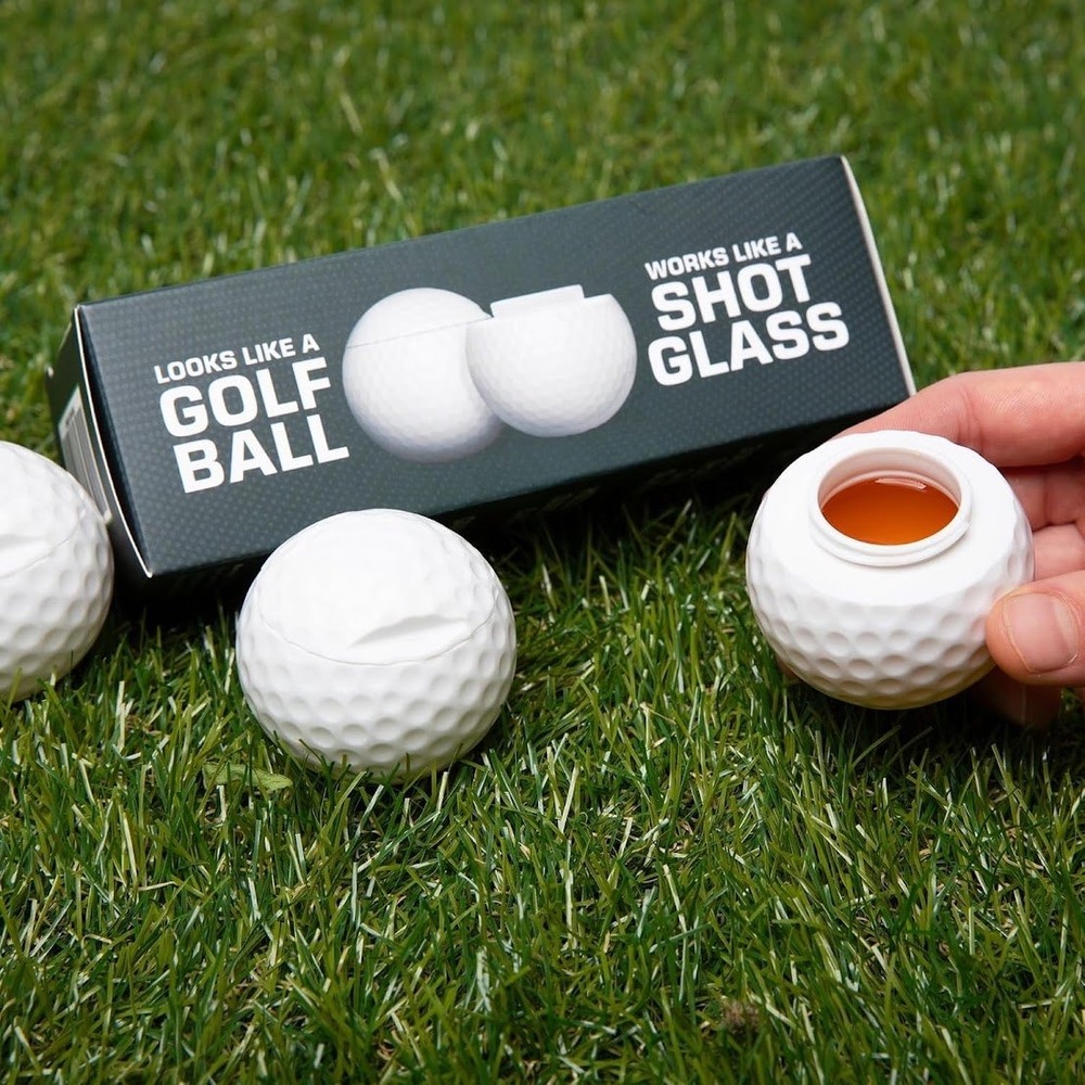 Golf Shots Novelty Shot Glass Set 3 Pack Golf Ball Disguise Barware Gift New